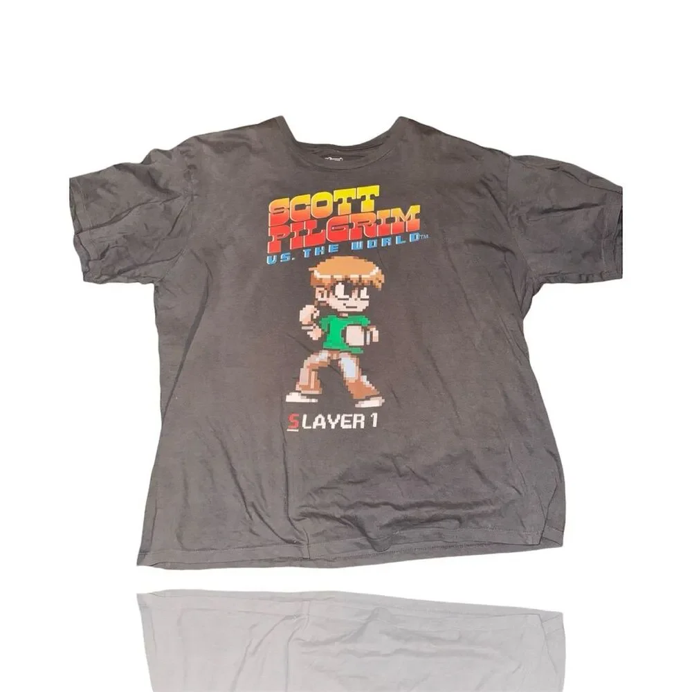 Scott Pilgrim Slayer 1 Vintage Graphic T-Shirt Gray Unisex 2XL - Picture 1 of 4